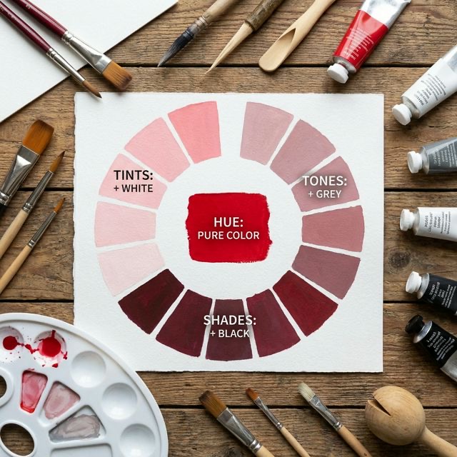 Understanding Hue, Tint, Tone, and Shade in Crafting
